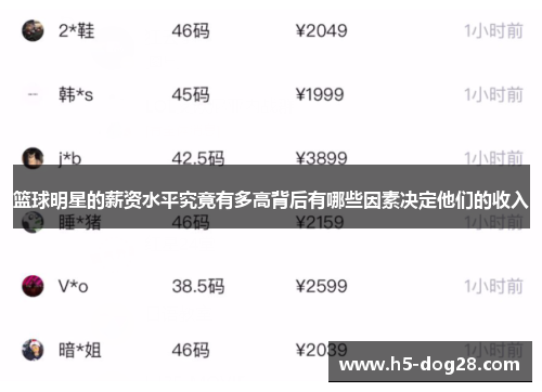 篮球明星的薪资水平究竟有多高背后有哪些因素决定他们的收入